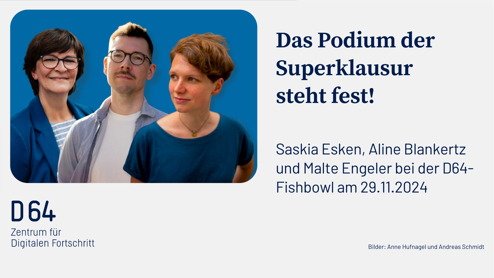 Saskia Esken, Aline Blankertz und Malte Engeler